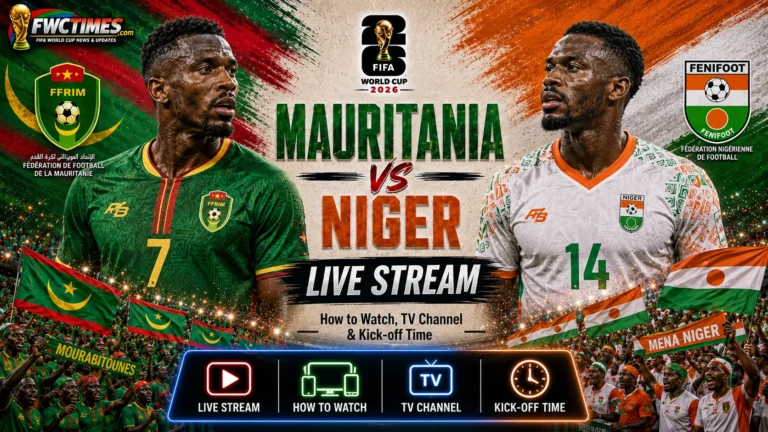 Mauritania vs Niger live stream guide showing match action, TV channel details and kick-off time—click to find out how to watch the game live.