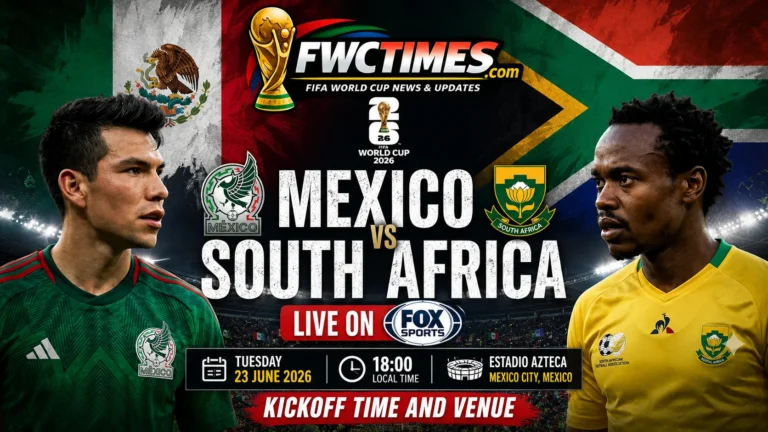 Mexico vs South Africa live on FOX Sports with kickoff time, venue details, and match coverage info for fans ready to watch.
