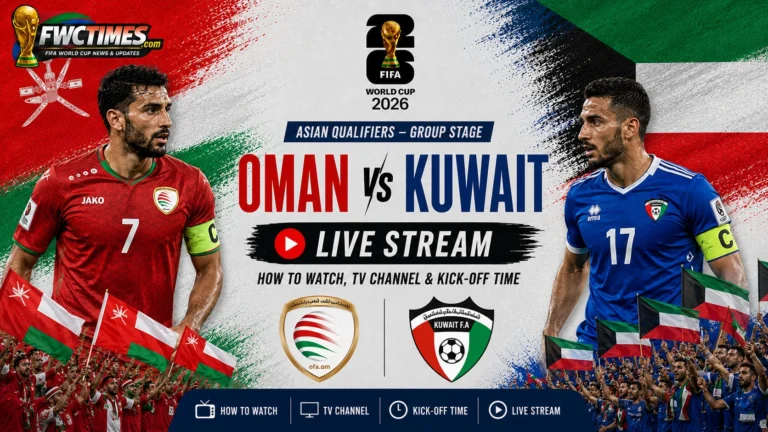 Oman vs Kuwait live stream guide with TV channel, kick-off time, and how to watch Friendly International action online.
