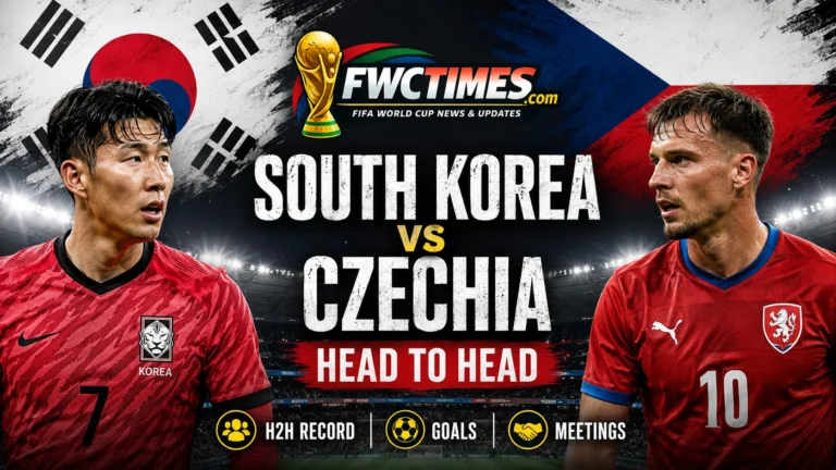 South Korea vs Czechia H2H record with past meetings, goals, and key head-to-head stats for fans checking match history.