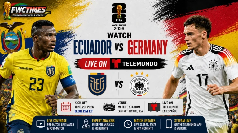 Watch Ecuador vs Germany Live on Telemundo, Kick off, Venue