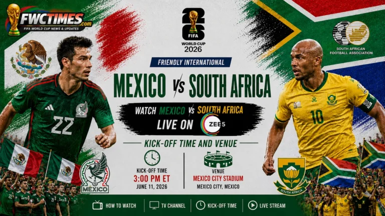 Watch Mexico vs South Africa live on ZEE5 with kick-off time, venue details, and easy streaming info for football fans.