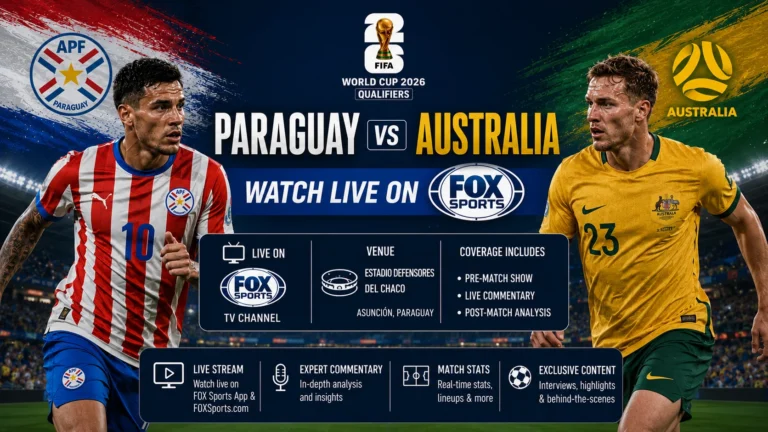 Watch Paraguay vs Australia Live on FOX Sports, Kick off, Venue