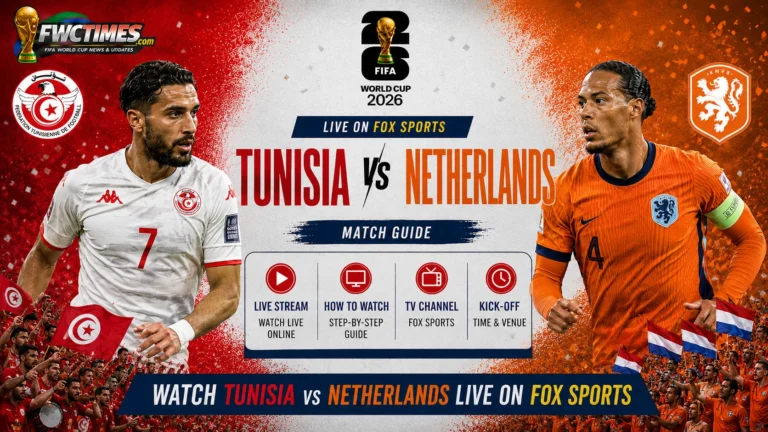 Watch Tunisia vs Netherlands Live on FOX Sports, Kick off, Venue