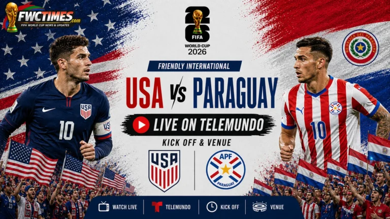 Watch USA vs Paraguay live on Telemundo with kick-off time, venue details, and match coverage info for football fans.