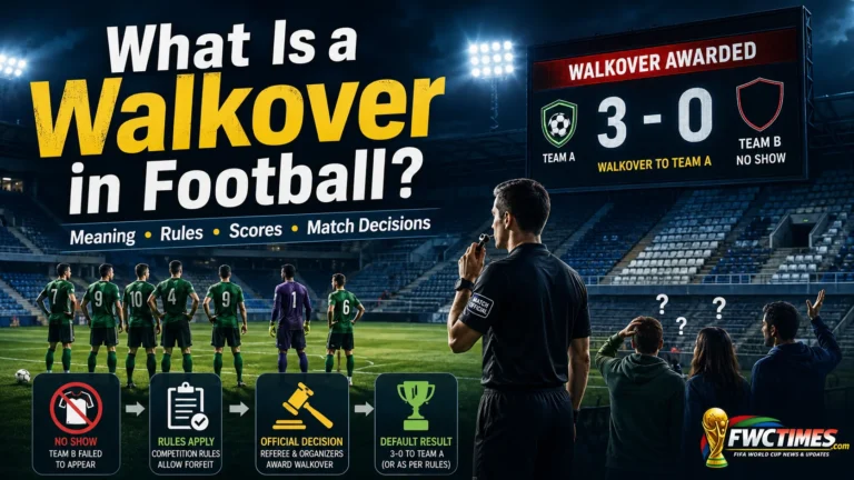 Learn what a walkover means in football, including rules, default scores, match decisions, and how teams are awarded results.