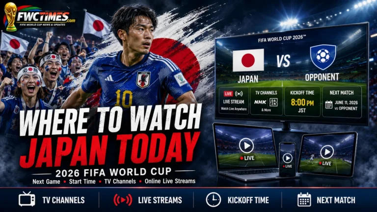 Japan fans watch the 2026 FIFA World Cup with next match details, start time, TV channels, and streams.