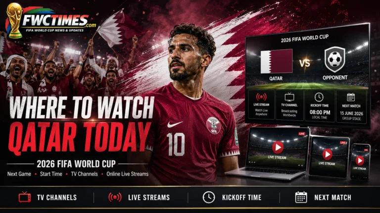 Qatar fans watch the 2026 FIFA World Cup with next match details, start time, TV channels, and streaming options.