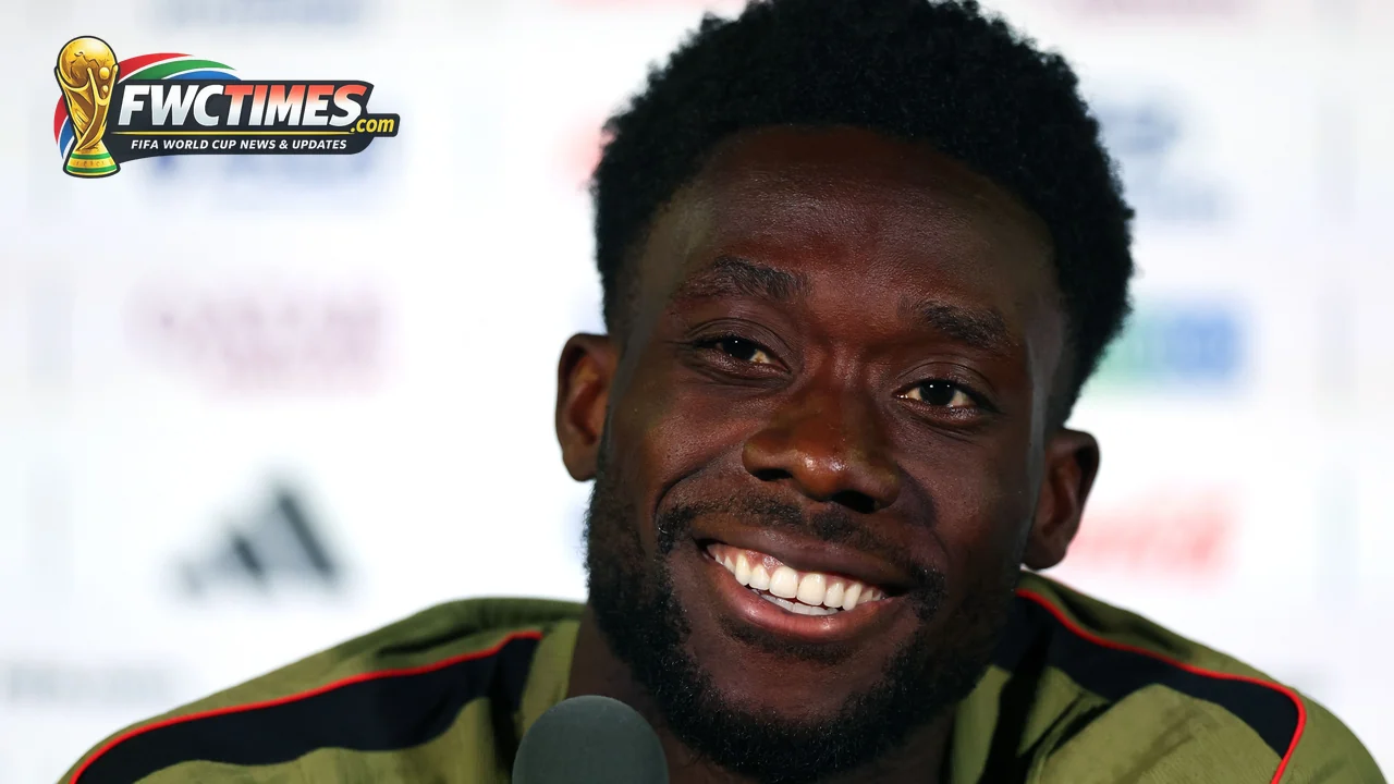 Alphonso Davies training with Canada before World Cup knockout match