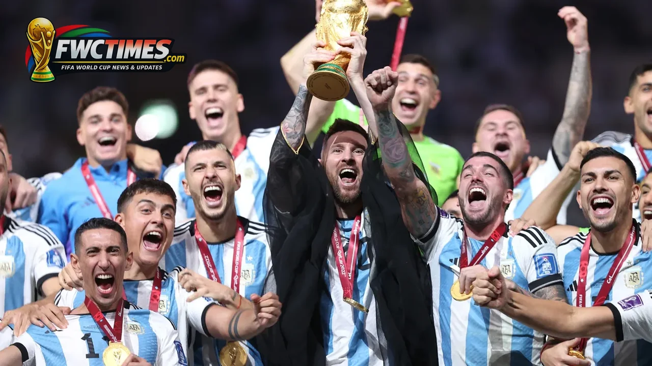Argentina players celebrating before World Cup 2026 title defense