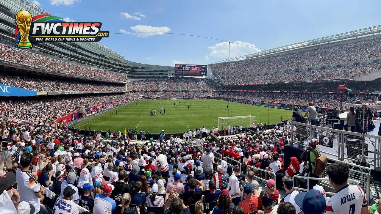 Soldier Field crowd in Chicago during the USMNT and Germany World Cup warm-up match
