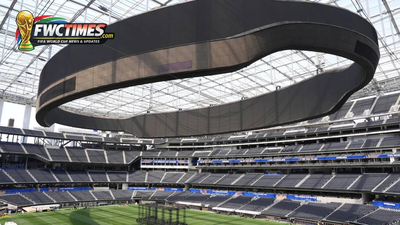 World Cup opening ceremonies graphic showing Mexico City Toronto and Los Angeles