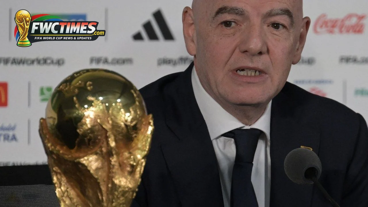 Gianni Infantino speaking in Mexico City before the 2026 FIFA World Cup opener