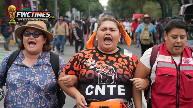 Mexico City protest scene before the FIFA World Cup 2026 opening week