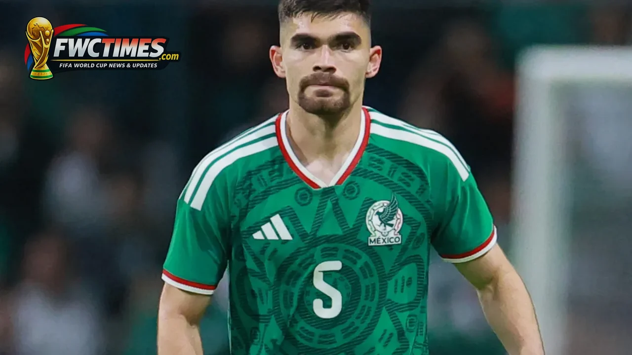 Johan Vasquez celebrating Mexico Serbia 5-1 World Cup warm-up win