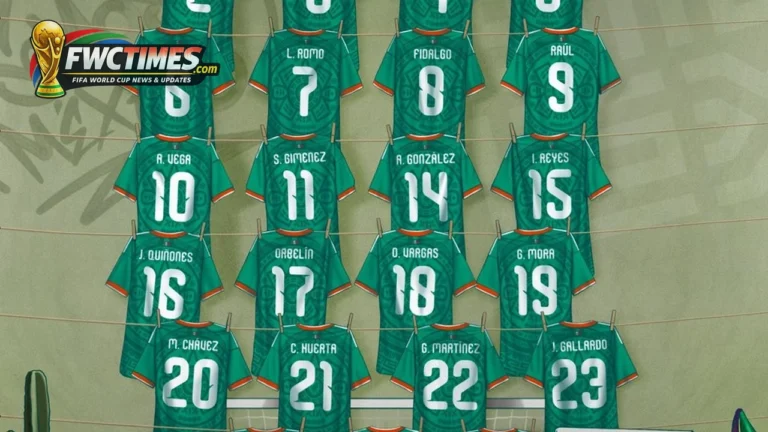 Mexico World Cup squad shirt numbers for the 2026 tournament
