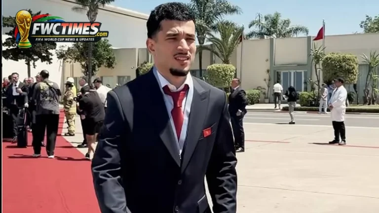 Zakaria El Ouahdi playing for Morocco before World Cup 2026