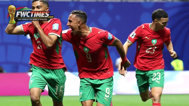 Morocco players celebrate comeback win against Haiti at World Cup 2026
