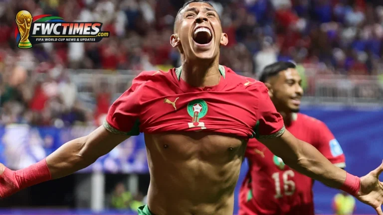 Morocco players celebrate during their 4-2 World Cup 2026 win over Haiti