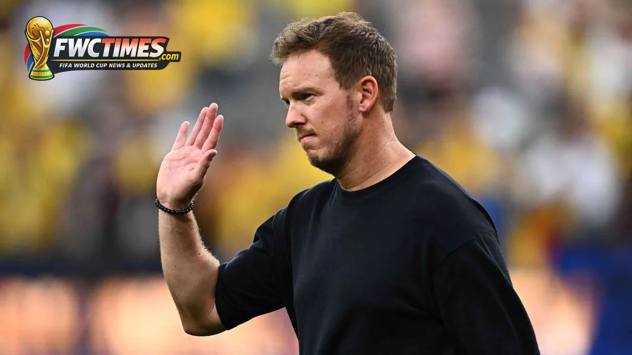 Julian Nagelsmann coaching Germany before Paraguay Round of 32 match