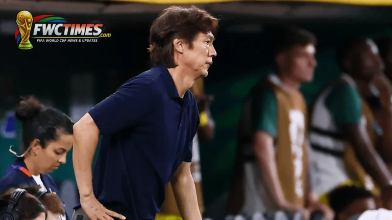 Hong Myung-Bo and South Korea players after World Cup 2026 group exit