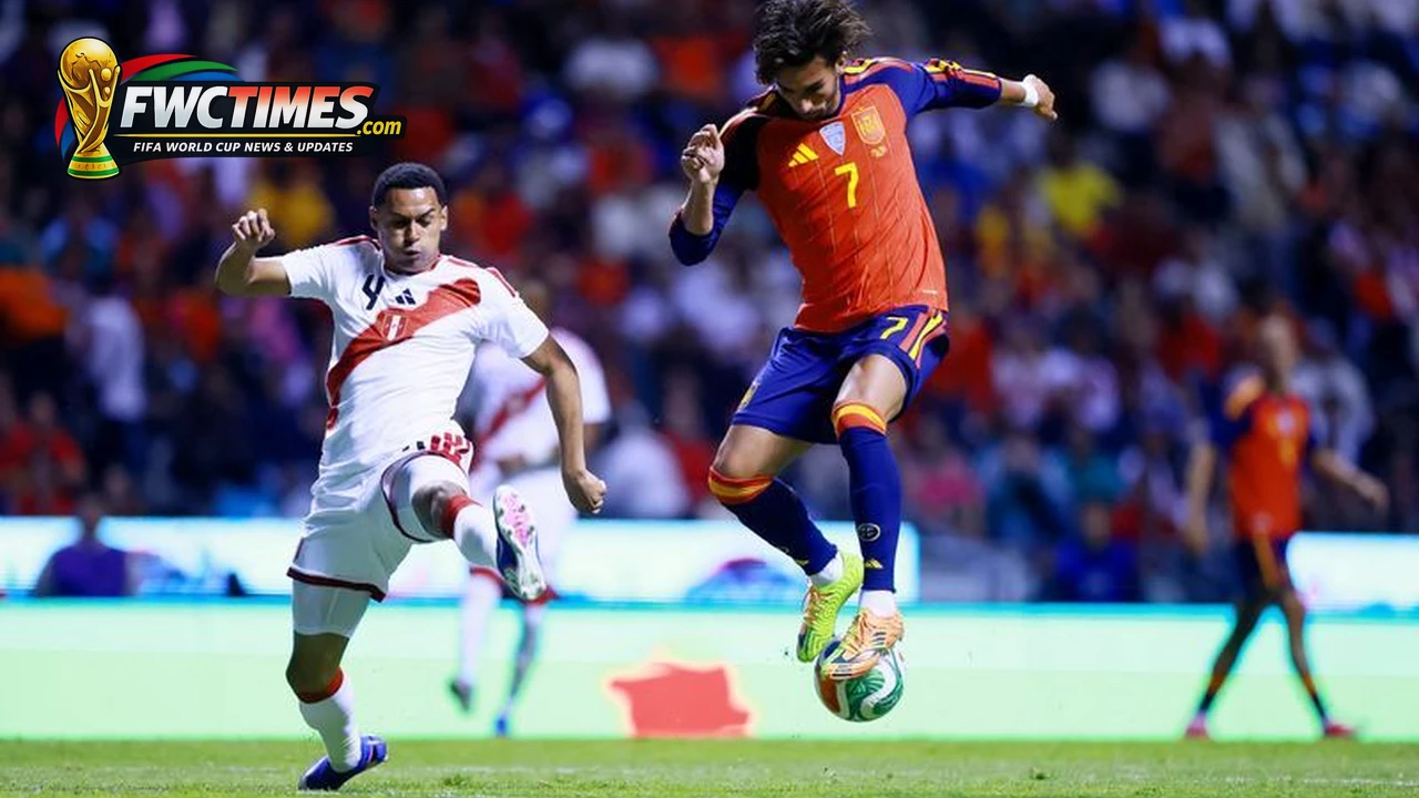 Spain and Peru during the Puebla warm-up before World Cup 2026