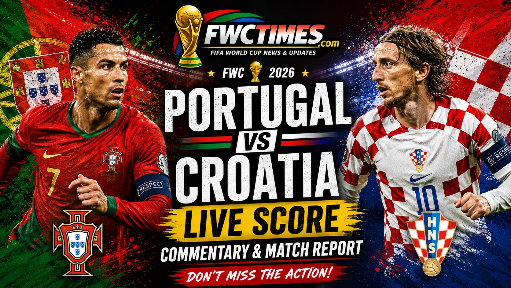 Portugal vs Croatia Live Score - Commentary & Match Report