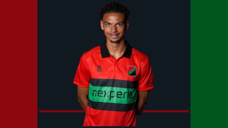 Deveron Fonville in the NEC Nijmegen home shirt