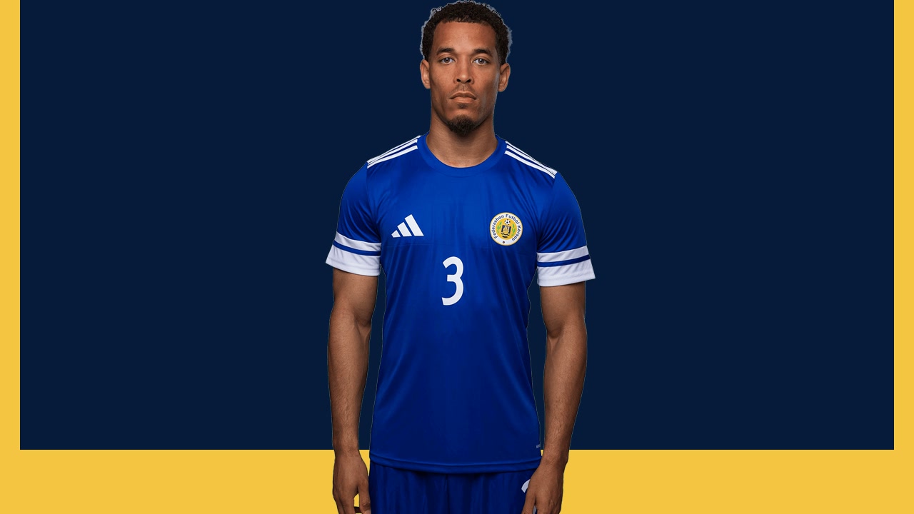Juriën Gaari wearing the Curaçao number 3 kit in 2026